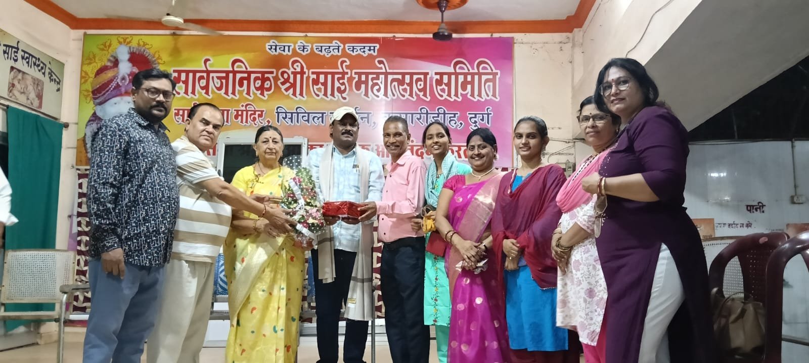 साई मंदिर समिति के  अध्यक्ष एवं सचिव का गीतांजलि संगीत महाविद्यालय ने किया अभिनंदन