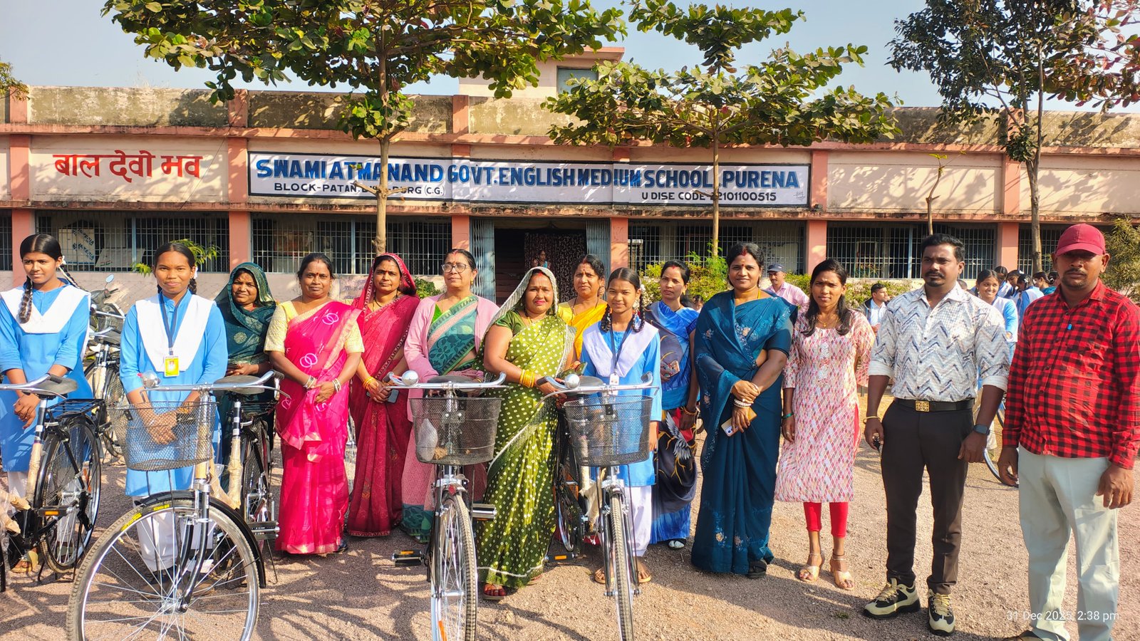 शासकीय उच्च माध्यमिक विद्यालय पुरैना के 47 छात्राओं को निःशुल्क सरस्वती सायकल वितरण..