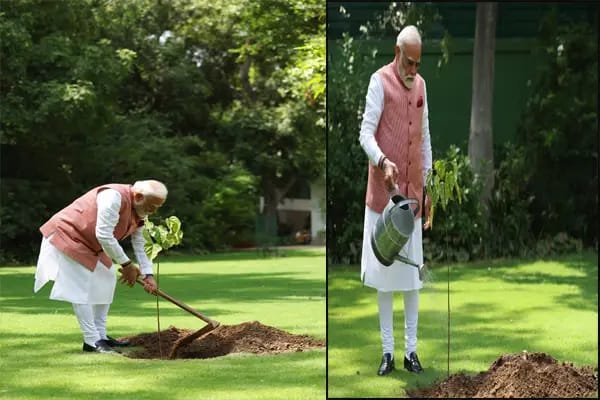 नारीशक्ति के शौर्य और प्रेरणा का प्रतीक-, पीएम मोदी ने लगाया कच्छ की महिलाओं से मिला सिंदूर का पौधा