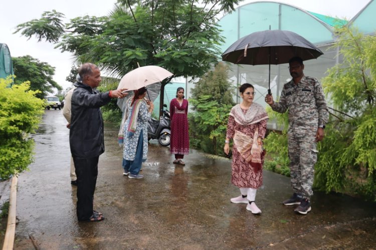 जमीनी हकीकत जानने कलेक्टर चन्दन त्रिपाठी, बारिश में कर रही है दौरा